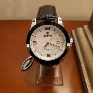 Brand New Skone Black and Silver Quartz Men's Watch